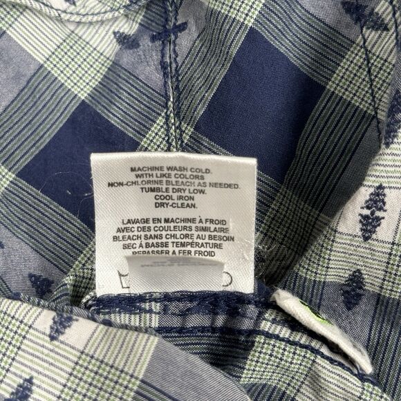 Mountain Khakis Shirt Men Medium Blue Green Plaid Rodeo Shirt Pearl Snap Western - Picture 8 of 10